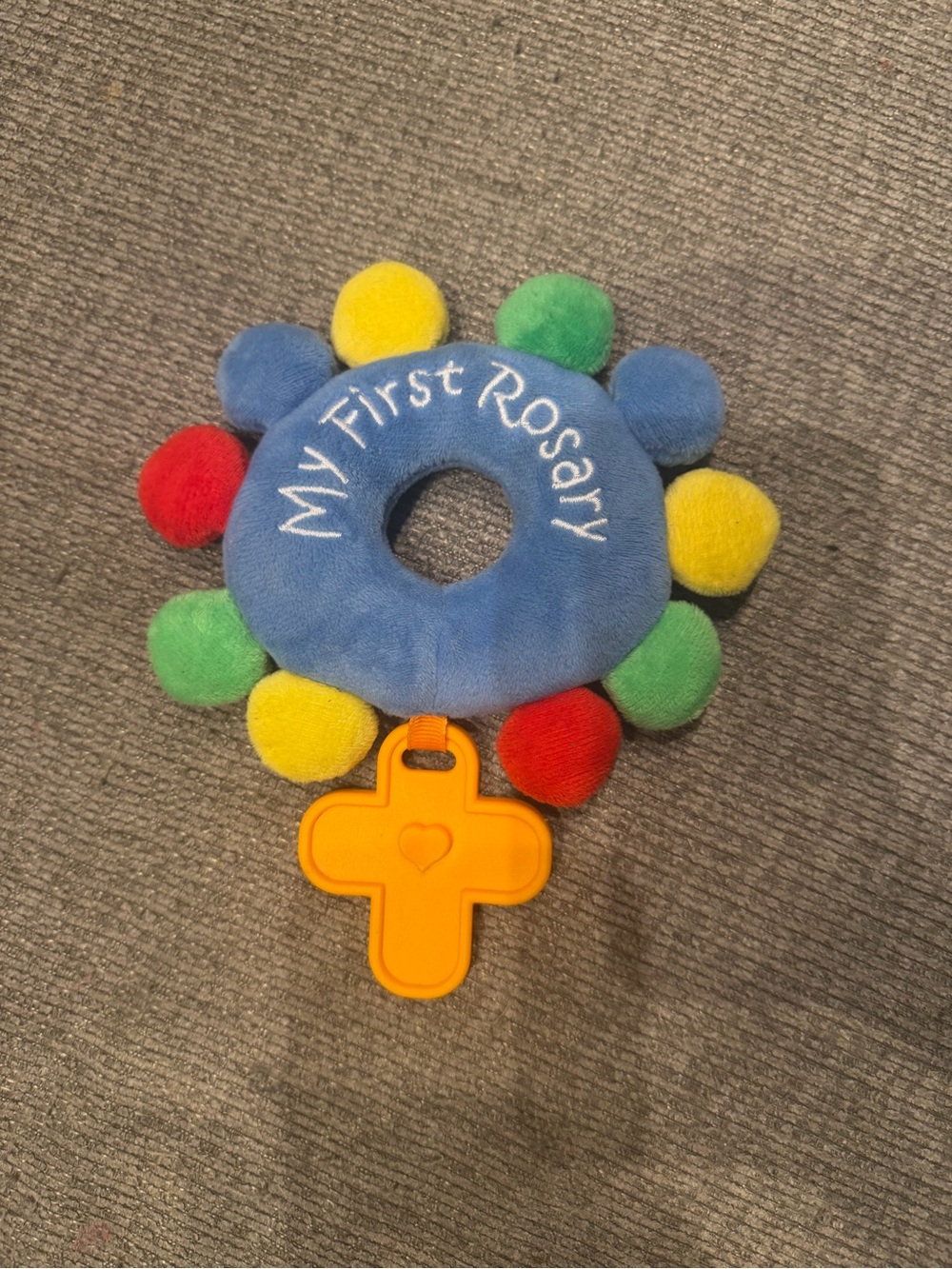 Plush 'My First Rosary' Baby Toy - Blue with Multicolor Accents